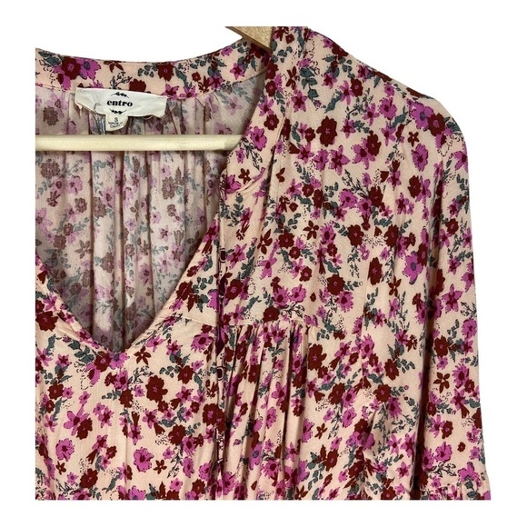 Entro Split V-Neck Boho Floral Mini Dress - Picture 3 of 10